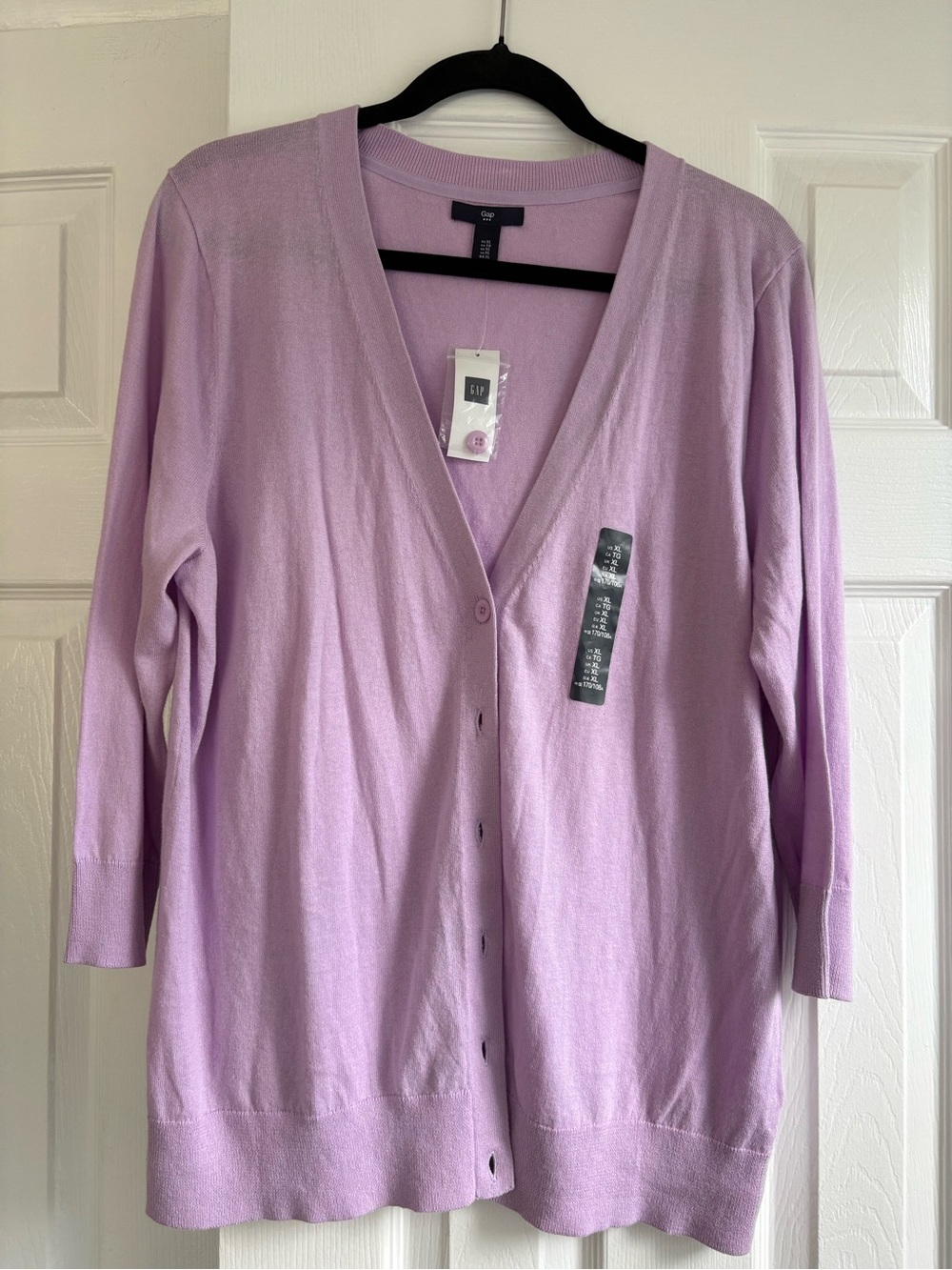 GAP Lavender V-Neck Button Front Cardigan
